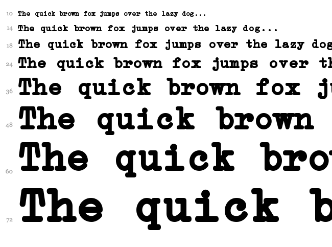 Erika Type font waterfall
